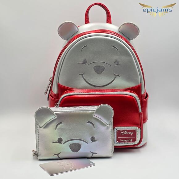 Loungefly Disney100 Winnie the Pooh Platinum Mini Backpack Set - Picture 1 of 8